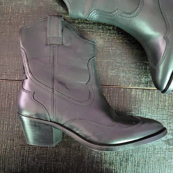All saints Shira Western Leather Cowboy Boots - Picture 6 of 11